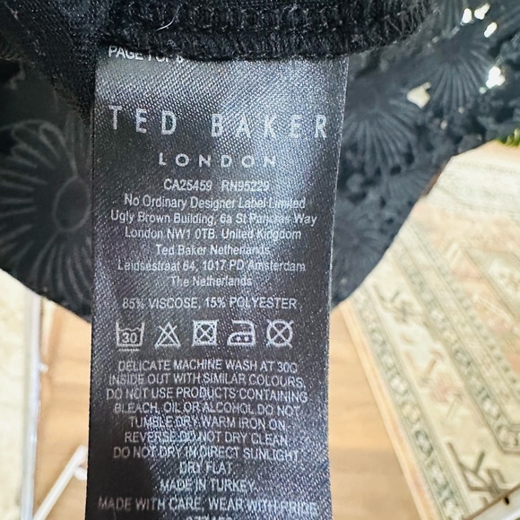 Ted Baker London Maralo Sheer Floral Black Lace Top - Picture 8 of 11